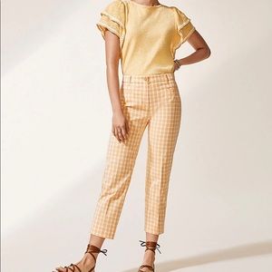 Ann Taylor Yellow Gingham Pants